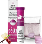 Seltz Mood Support Drink Tablets, Effervescent Tablets to Lift Your Mood, Saffron Supplement, with L-Tryptophan B3, B6, B12, Mood and Energy Support, Cherry Vanilla Flavor, 120 Tabs 6 Pack