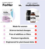 COMPLEMENT ForHer Women’s Multivitamin with Inositol - Hormone Balance Supplement for Women, Hair Growth & Immune Support - Vitamins with B9 & Iron - 120 Capsules, 60 Servings