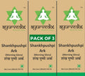 Ayurvedix Shankhpushpi Ark 3-Pack | Hidrolato puro de Shankhpushpi | Apoyo para la salud cerebral, la memoria y la concentración