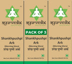 Ayurvedix Shankhpushpi Ark 3-Pack | Hidrolato puro de Shankhpushpi | Apoyo para la salud cerebral, la memoria y la concentración