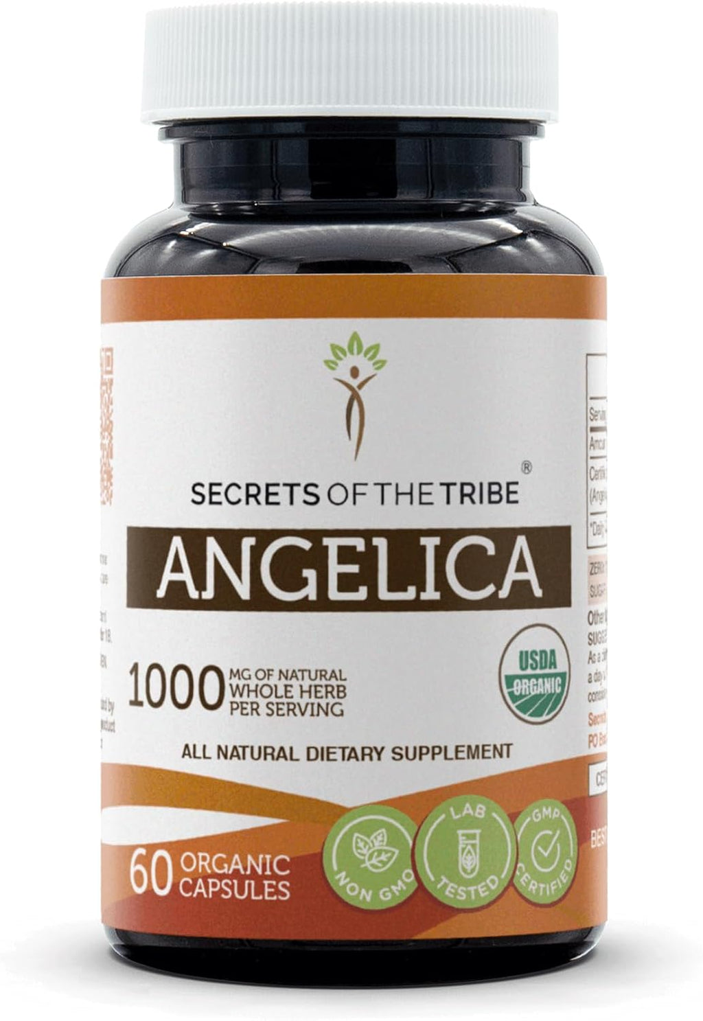 Secrets of the Tribe Angelica Archangelica Cápsulas Orgánicas USDA | Suplemento Herbal Vegano (60 Cápsulas)