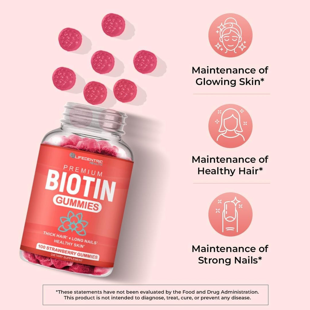 LifeCentric Health Biotina 10000mcg Gominolas Veganas para Adultos