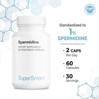 Supersmart Spermidine 3mg por Día - Complemento Alimenticio con Extracto de Arroz - 60 Cápsulas