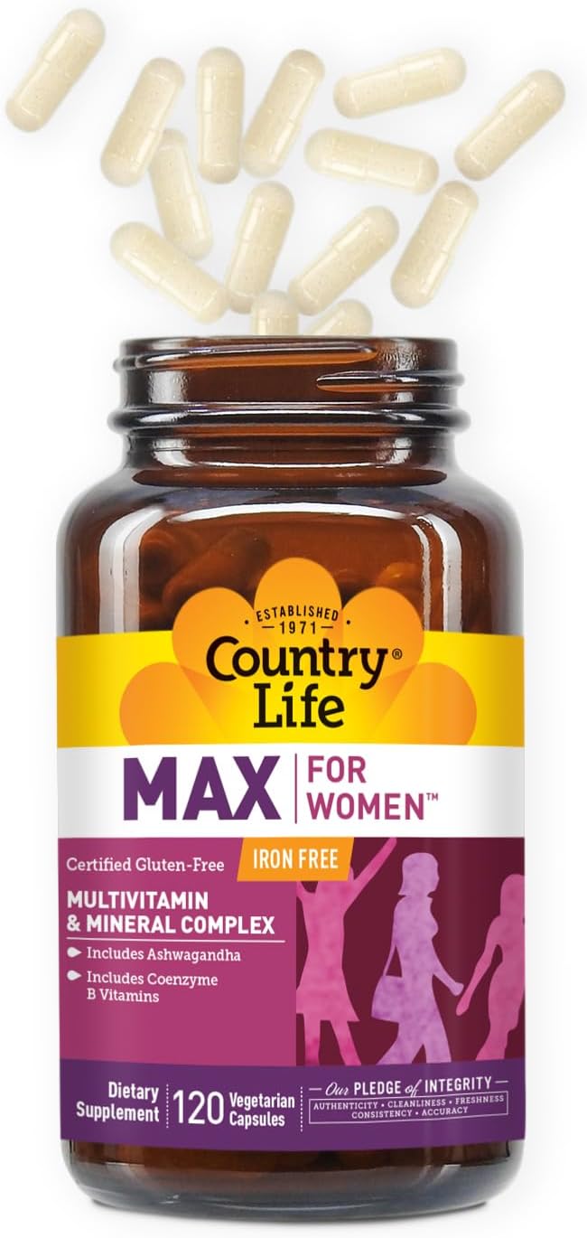 Country Life Max for Women - Iron-Free Multivitamin and Mineral Complex - 120 Vegan Capsules