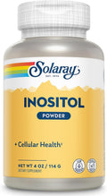 Solaray Inositol Puro en Polvo - 700 mg por Dosis - 4 oz (113 g) - 163 Porciones - Vegano y Verificado en Laboratorio