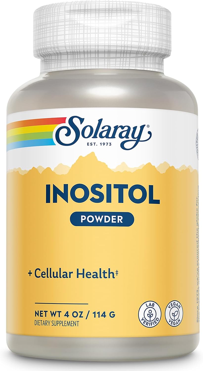 Solaray Inositol Puro en Polvo - 700 mg por Dosis - 4 oz (113 g) - 163 Porciones - Vegano y Verificado en Laboratorio
