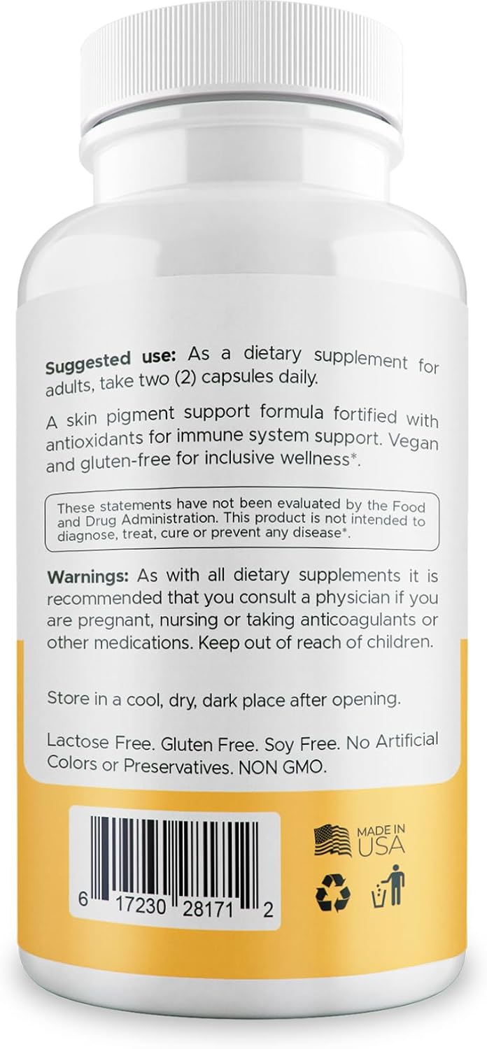 Dermawonder Vitiligo Capsules 60 Cápsulas | Suplemento para la Pigmentación de la Piel