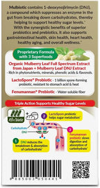 LABO Nutrition Mulbiotic Cápsulas - Extracto Orgánico de Hoja de Morera, Probiótico LactoSpore y Prebiótico Fenumannan