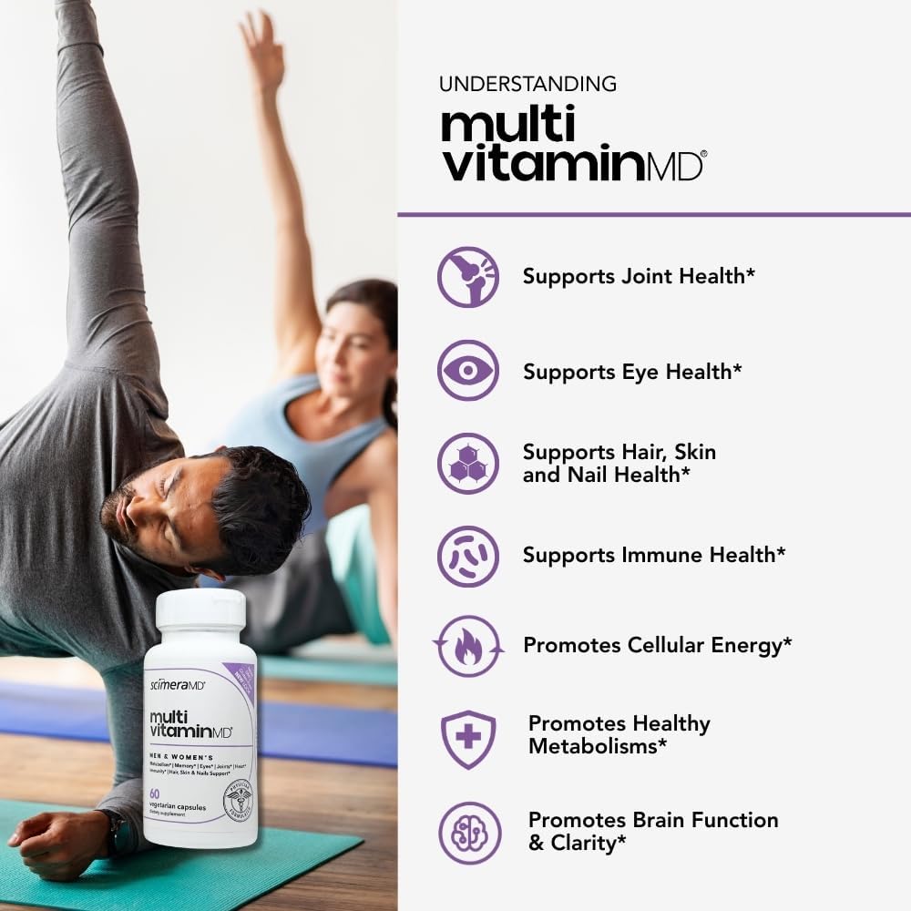ScimeraMD® MultivitaminMD – Complete Multivitamin Supplement with Minerals, Antioxidants, and Superfoods, 60 Capsules