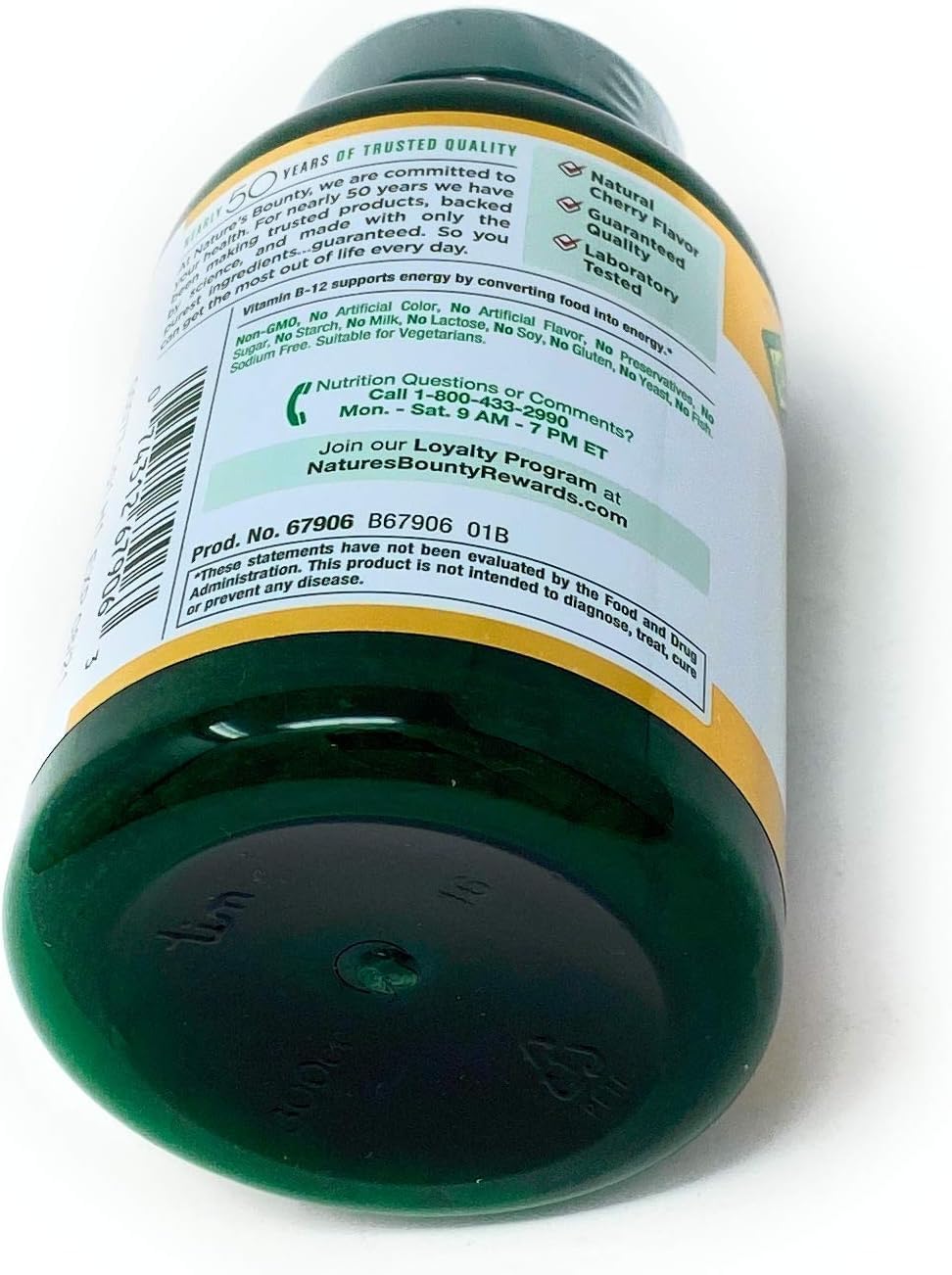 Nature's Bounty Vitamina B-12 2500 mcg, 300 Comprimidos Sublinguales de Disolución Rápida
