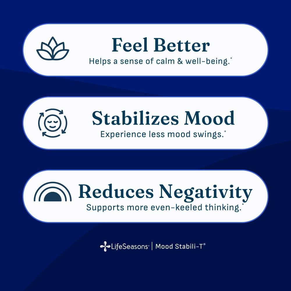 LifeSeasons Mood Stabili-T – Suplemento para el equilibrio emocional (60 cápsulas veganas)
