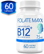 FOLATE MAXX L-Metilfolato 7.5 mg + B12 Metilcobalamina, 60 Cápsulas