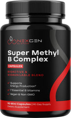 Complejo B Metilado - Complejo B Bioactivo con 5-MTHF Metilfolato y B12 Metilcobalamina - 90 Cápsulas