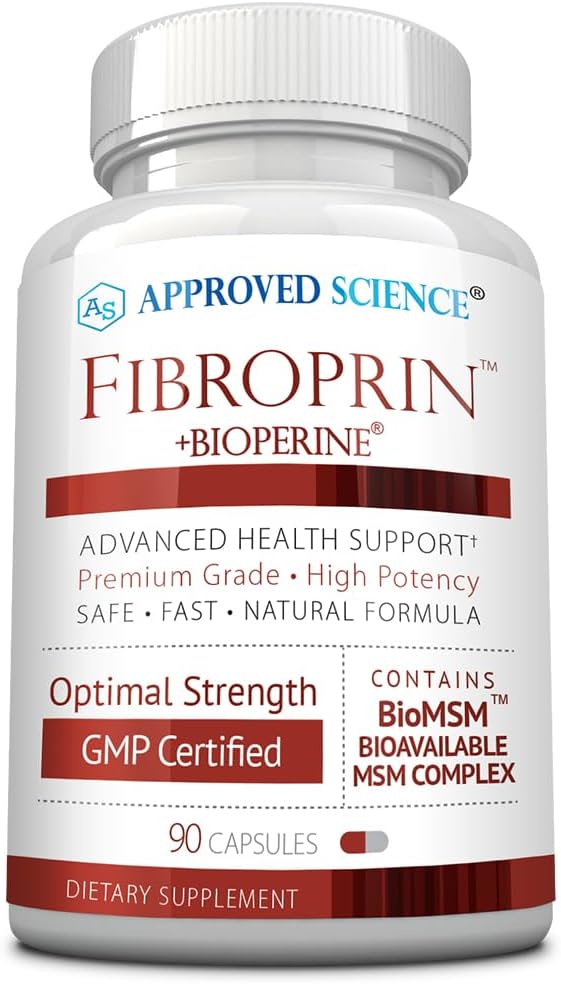 Approved Science Fibroprin - Alivia Dolores Musculares y Nerviosos - Mejora la Movilidad - 270 Cápsulas (3 Meses) - Fabricado en EE. UU.