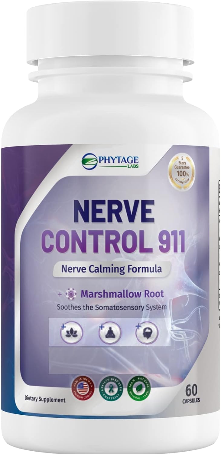 Phytage Labs Nerve Control 911 – Complemento Botánico Avanzado para el Sistema Nervioso – 60 Cápsulas