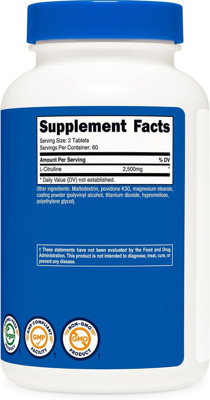 Nutricost L-Citrulina 2500mg por dosis - 120 – Fabricación: Instalaciones registradas FDA y cumplimiento GMP. – Image 5