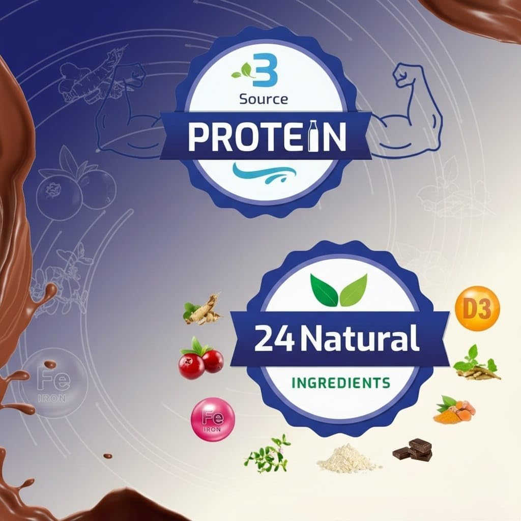 Supermilk Height+ para niños de 8 a 12 años, bebida saludable en polvo, alto contenido proteico con calcio + D3, 21 vitaminas y minerales, sin azúcar refinado, chocolate doble natural, 400 g