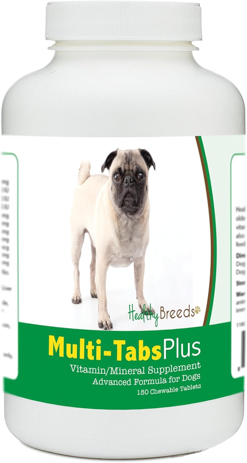 Healthy Breeds Pug Multi-Tabs Plus Comprimidos Masticables, 180 unidades