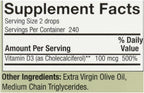 Nature's Answer Vitamina D3 Gotas 4000 UI en Aceite de Oliva Virgen Extra
