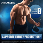 Vitamatic Vitamin B6 (Piridoxina HCI), 50 mg 250 Comprimidos Vegetarianos - Promueve la producción de energía, estimula el metabolismo y apoya el sistema inmunitario