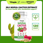 Vitapia Extracto de Nopal Cactus - 120 Cápsulas Vegetales - Sin Gluten y No-GMO