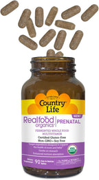 Realfood Organics Prenatal Multi - Antes, Durante y Después del Embarazo - Con Folato, D3 y Hierro - 90 Comprimidos