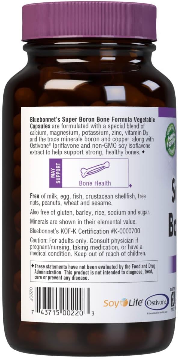 Bluebonnet Super Boron Bone Formula - 120 Cápsulas Vegetales