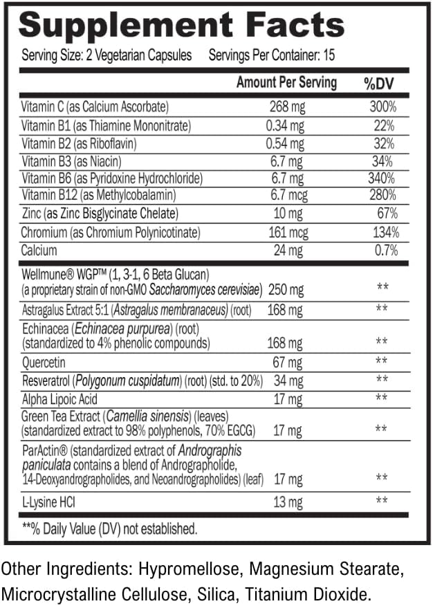 ScimeraMD® Scimune – Suplemento de apoyo inmunitario con zinc, quercetina, vitamina C, equinácea y Wellmune® beta-glucano, 30 cápsulas