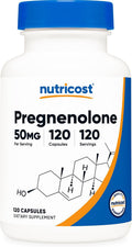 Nutricost Pregnenolona 50mg, 120 Cápsulas - No Transgénico, Sin Gluten, Cápsulas Vegetarianas