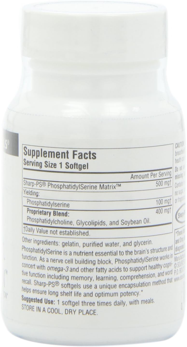Source Naturals Phosphatidyl Serine Matrix 500 mg - 30 Cápsulas Blandas