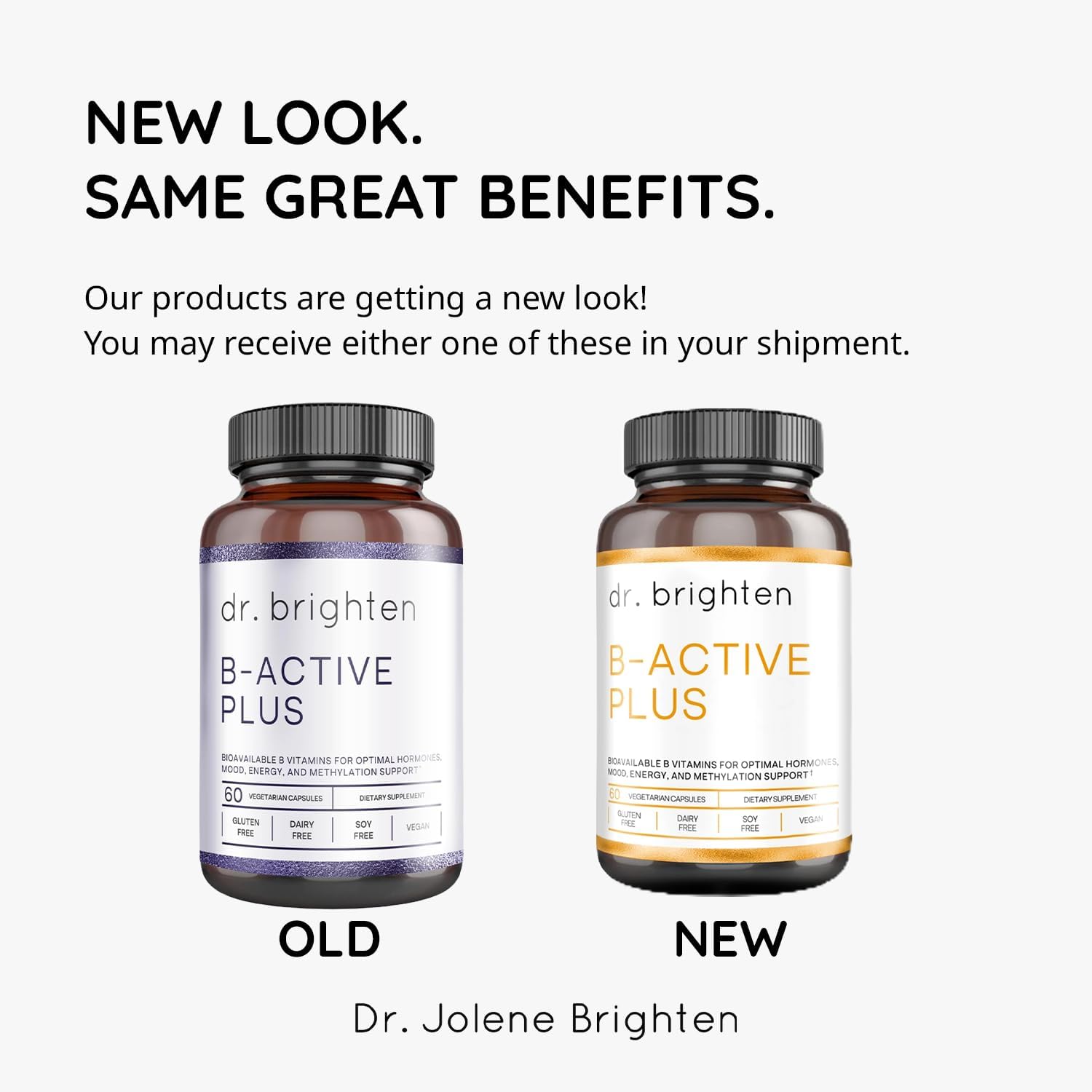 Dr. Brighten B-Active Plus — Complejo de Vitaminas B Vegano, 60 Cápsulas