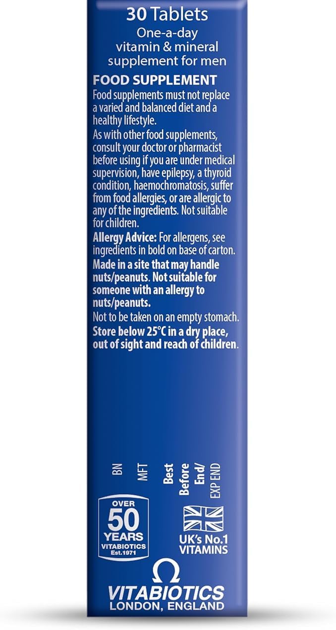 Vitabiotics Wellman Original Multivitamin Complex for Men - 30 Tablets (Pack of 2)