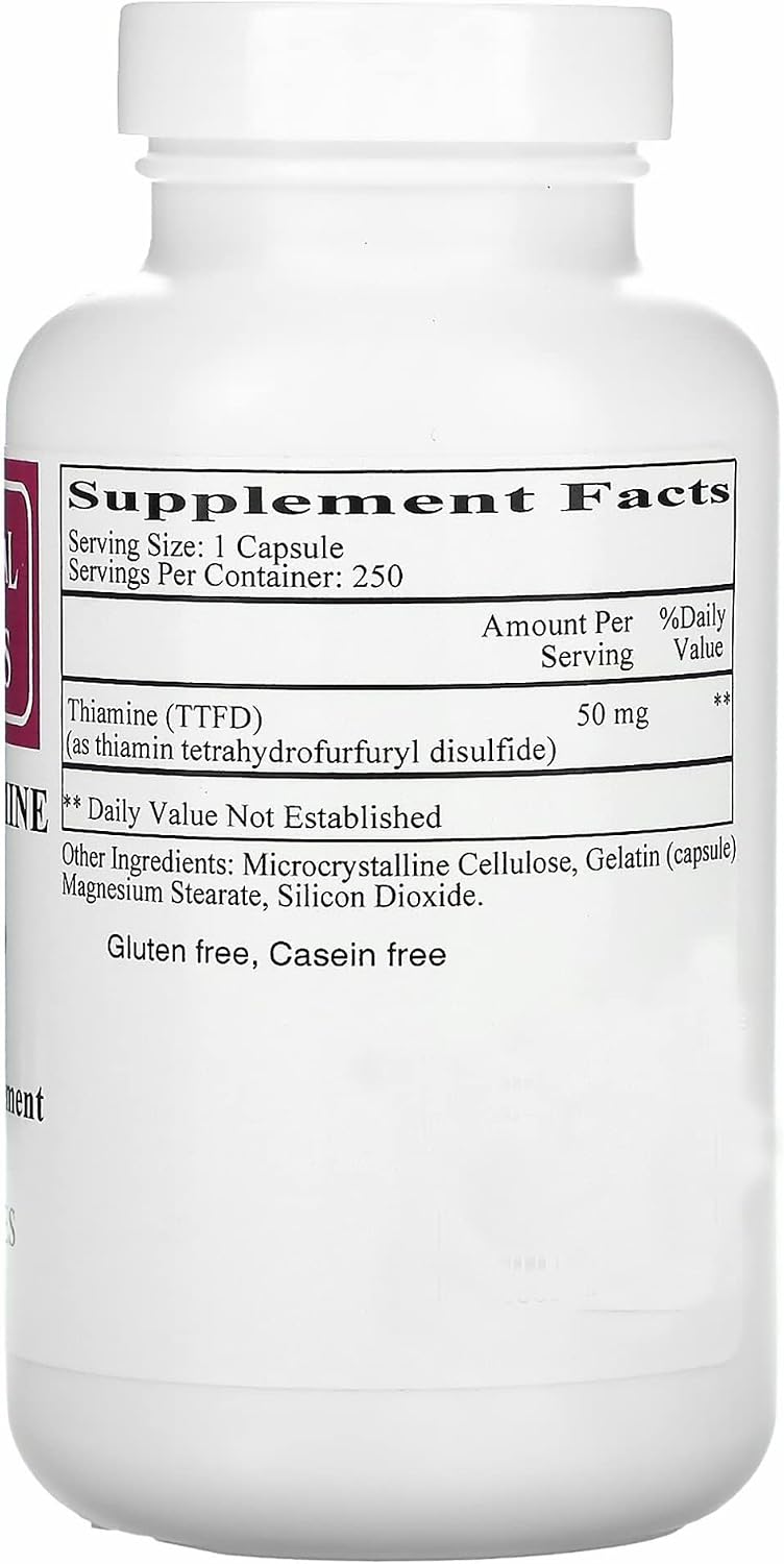 Ecological Formulas All Thiamine Vitamina B1 50 mg, 2 X 250 Cápsulas