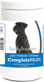 Healthy Breeds Giant Schnauzer Multivitamínico Todo en Uno - Masticables Blandos para Perros, 120 unidades
