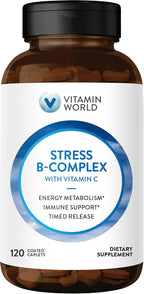 Vitamin World Complejo B con Vitamina C, Liberación Prolongada, 120 Comprimidos