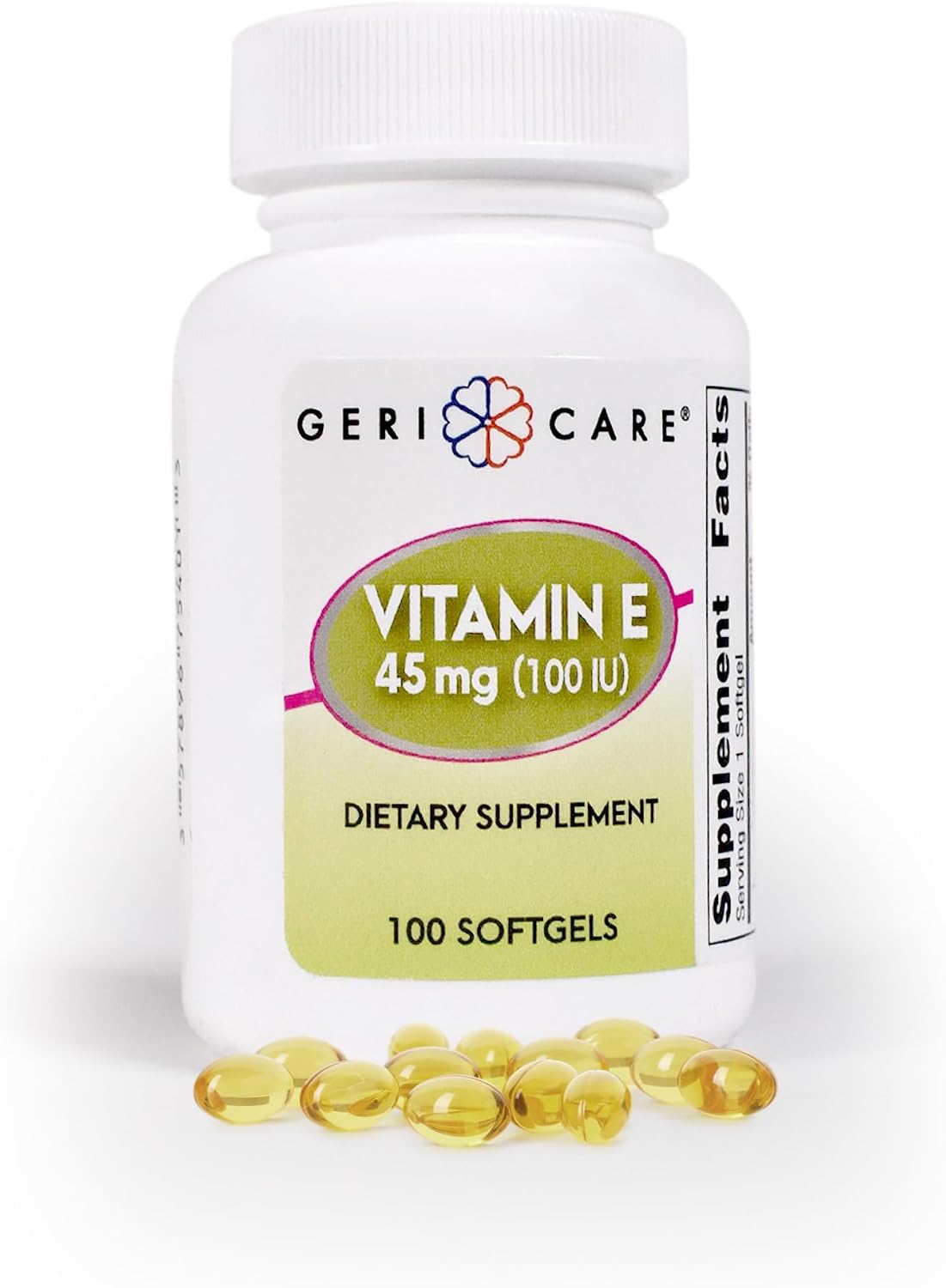 GeriCare Vitamina E Alta Potencia 400 UI (180 mg) - 100 Cápsulas Blandas