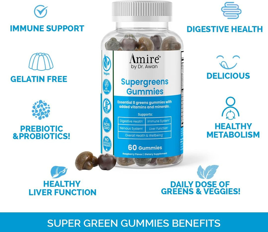 Amire Gominolas de Super Greens - Frutas y Verduras, 240 uds