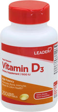 Leader Vitamina D 1000 UI Softgels, 250 Cápsulas