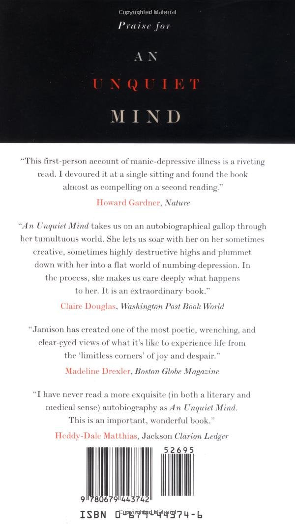 An Unquiet Mind: A Memoir of Moods and – Autora: Kay Redfield Jamison – Image 2