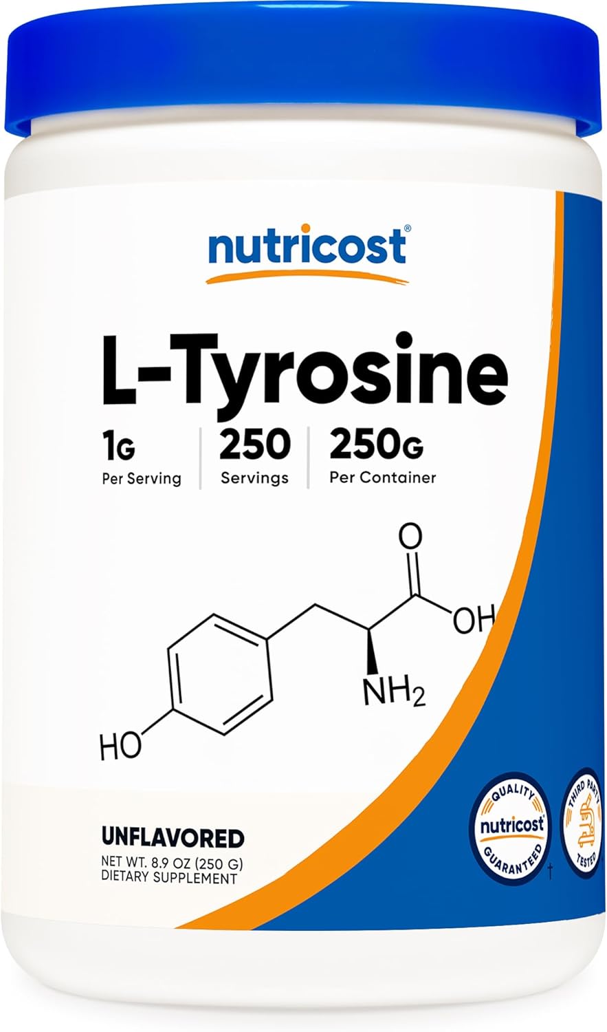 L-Tyrosine en Polvo 100g (100 porciones) - 1g por ración - Nutricost