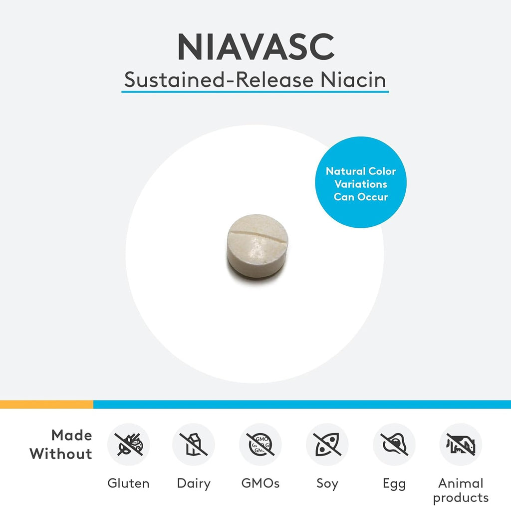 XYMOGEN NiaVasc - Niacina de Liberación Sostenida 500 mg - 120 Cápsulas