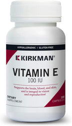 Kirkman Vitamina E 100 UI - Hipoalergénica - 100 Cápsulas Vegetales
