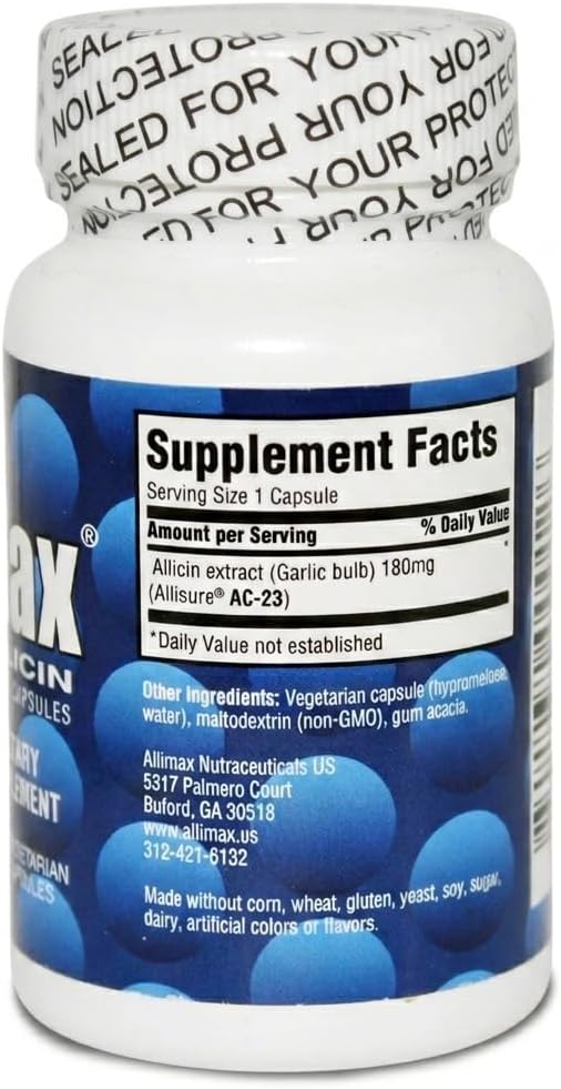 Allimax 180 mg 90 cápsulas vegetales - Complemento alimenticio de ajo