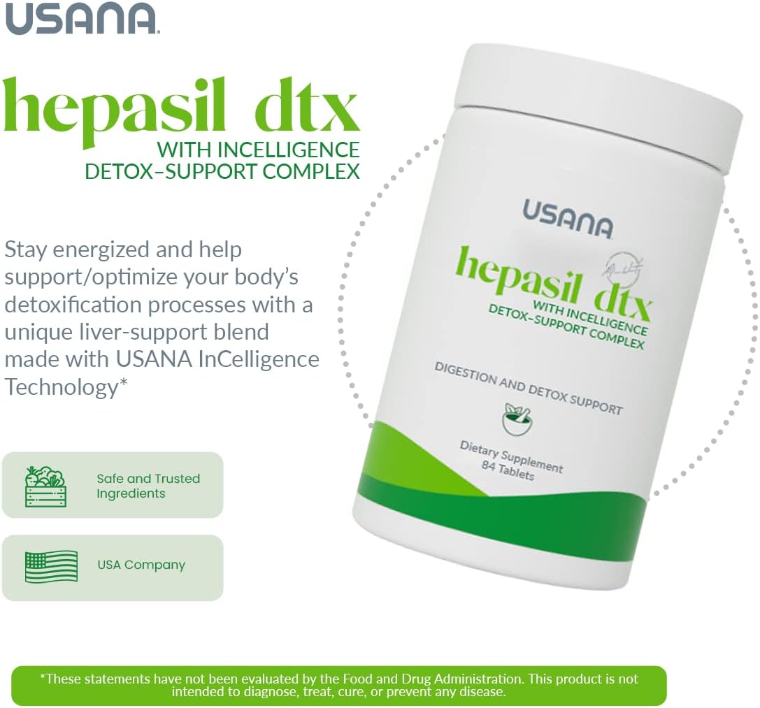 USANA Hepasil DTX con InCelligence - Complejo de Apoyo Hepático, 84 Comprimidos (28 Días)