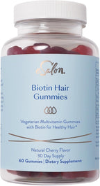 eSalon Biotin Hair Gummies - Gominolas de Biotina, Multivitamínico, Sabor Cereza, 60 Unidades (30 Días)