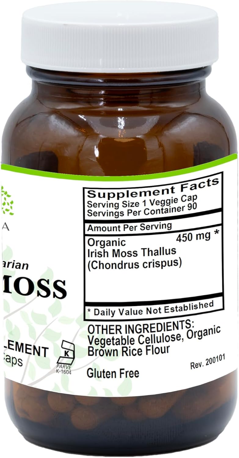 Cápsulas de Musgo Marino (Irish Sea Moss) - 450mg por dosis - Suplemento Vegano - Hale Ola