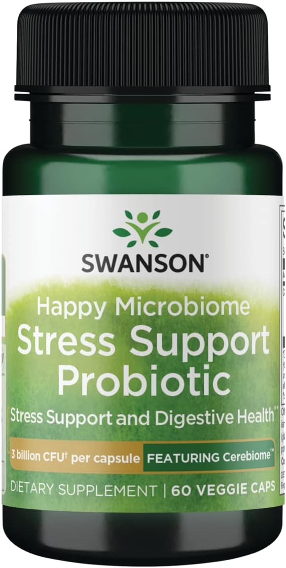 Swanson Stress Support Prob with Cerebiome - 60 Cápsulas Veganas