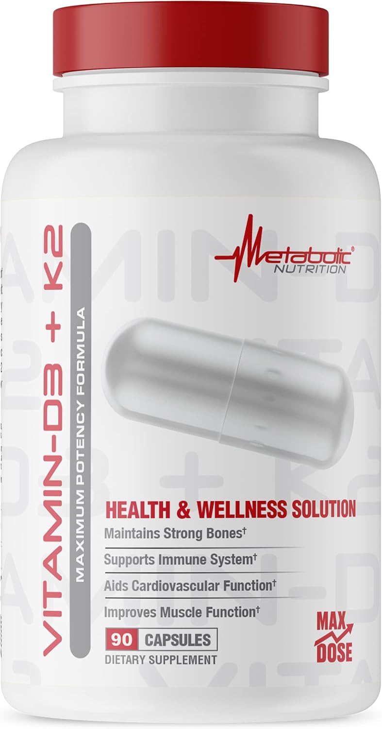 Metabolic Nutrition Vitamina D3 + K2, 7000 UI, 90 Cápsulas Vegetales