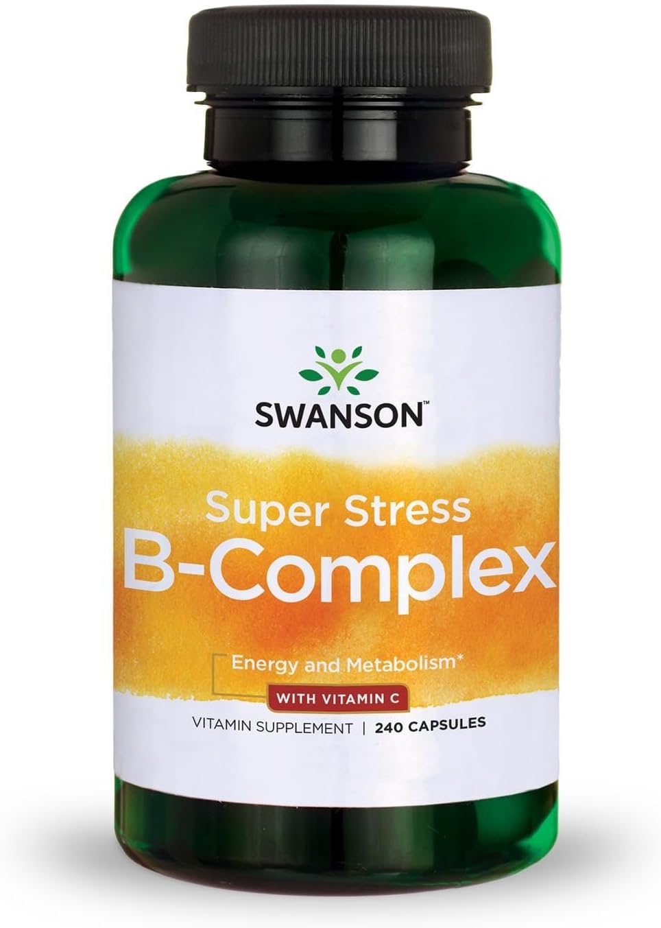 Swanson Super Stress Complejo B - Complemento de vitaminas B para energía y bienestar (240 cápsulas, pack de 2)