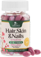 Vitaminas para Cabello, Piel y Uñas con Biotina 5000mcg - 60 Cápsulas